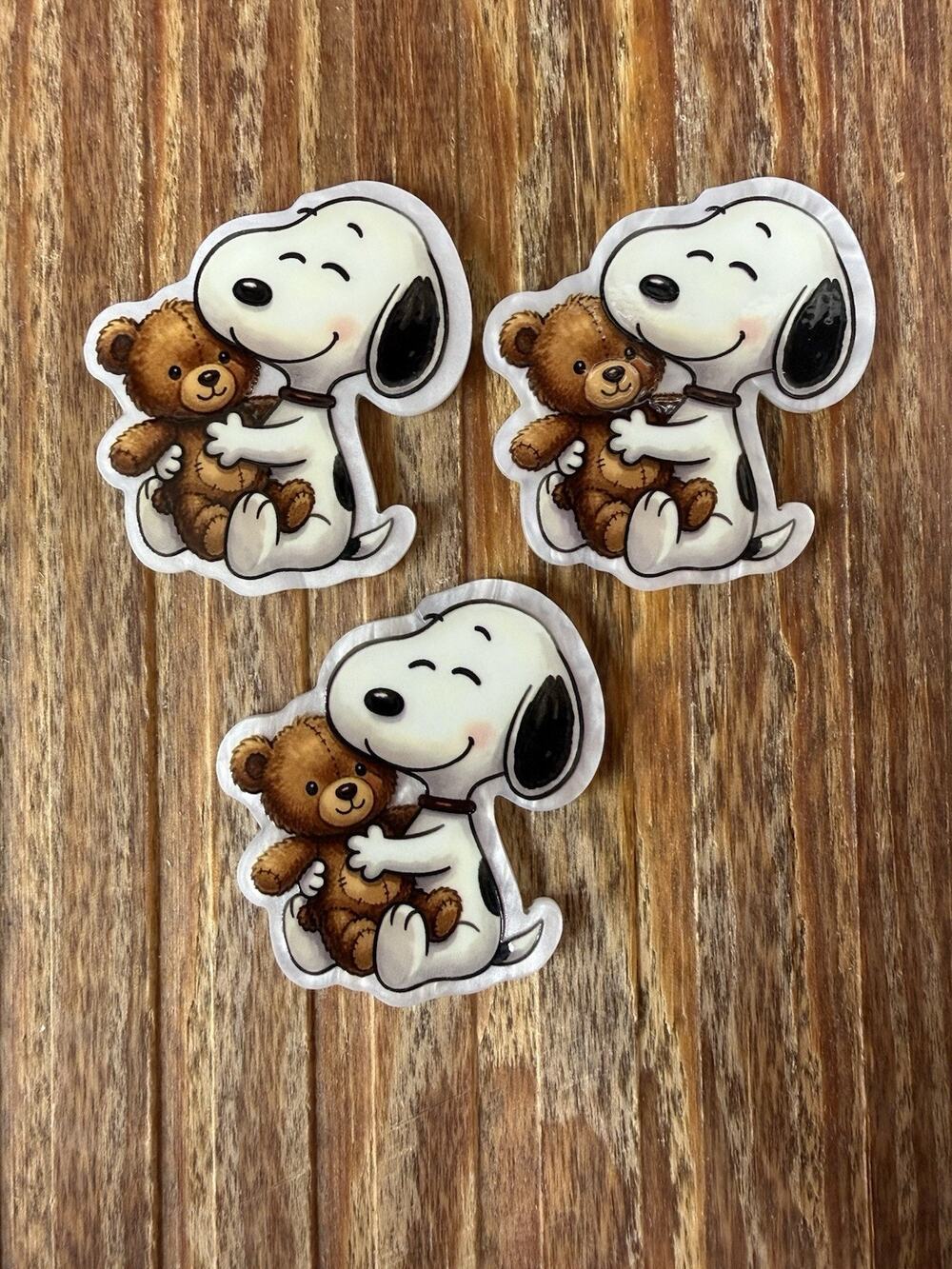 3 Pc Snoopy Acrylic Flatbacks
